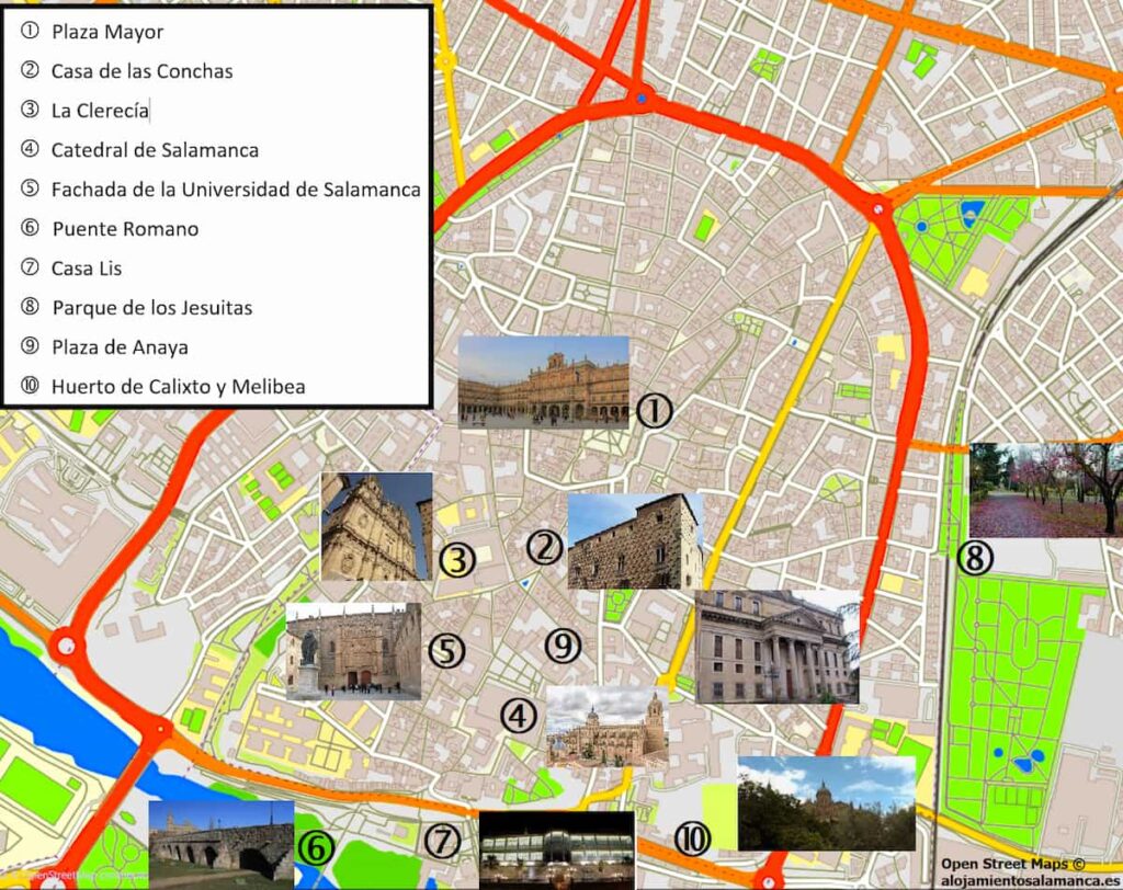 Mapa de la ciudad de Salamanca